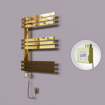 Radiva - Thames Dekoratif Elektrikli Havlupan 500x800 Altın (KTX3 Termostat) 200W Spiral Kablolu