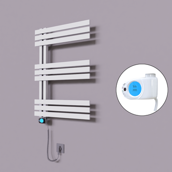Radiva - Thames Dekoratif Elektrikli Havlupan 500x800 Beyaz (Musa Termostat) 300W