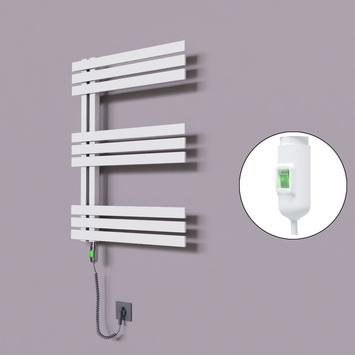 Radiva - Thames Dekoratif Elektrikli Havlupan 500x800 Beyaz (On/Off Düğmeli) 300W
