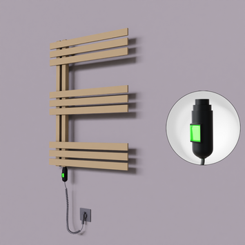 Radiva - Thames Dekoratif Elektrikli Havlupan 500x800 Kapuçino (On/Off Düğmeli) 300W