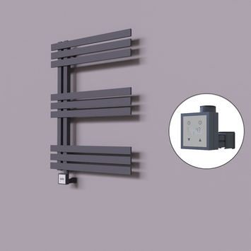 Radiva - Thames Dekoratif Elektrikli Havlupan 500x800 Koyu Antrasit (KTX3 Termostat) 300W