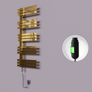 Radiva - Thames Dekoratif Elektrikli Havlupan 600x1200 Altın (On/Off Düğmeli) 300W