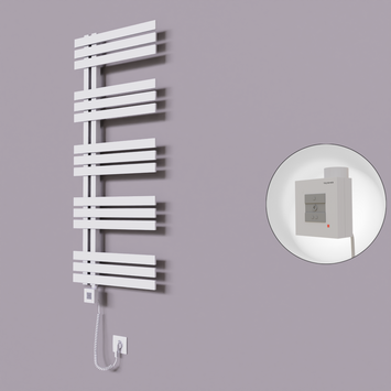 Radiva - Thames Dekoratif Elektrikli Havlupan 600x1200 Beyaz (KTX1 Termostat) 600W Spiral Kablolu