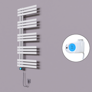 Radiva - Thames Dekoratif Elektrikli Havlupan 600x1200 Beyaz (Musa Termostat) 600W