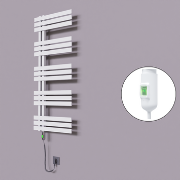 Radiva - Thames Dekoratif Elektrikli Havlupan 600x1200 Beyaz (On/Off Düğmeli) 600W