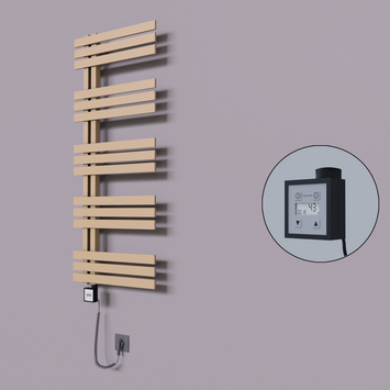 Radiva - Thames Dekoratif Elektrikli Havlupan 600x1200 Kapuçino (KTX3 Termostat) 600W Spiral Kablolu