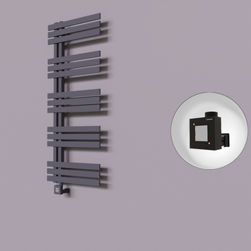 Radiva - Thames Dekoratif Elektrikli Havlupan 600x1200 Koyu Antrasit (KTX1 Termostat) 600W