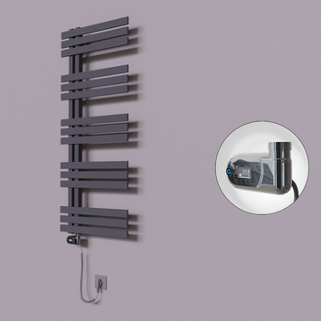 Radiva - Thames Dekoratif Elektrikli Havlupan 600x1200 Koyu Antrasit (Thesis Termostat) 600W