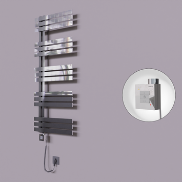 Radiva - Thames Dekoratif Elektrikli Havlupan 600x1200 Krom (KTX1 Termostat) 300W Spiral Kablolu