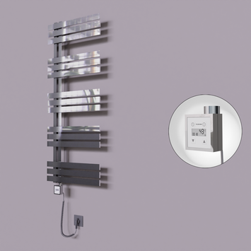 Radiva - Thames Dekoratif Elektrikli Havlupan 600x1200 Krom (KTX3 Termostat) 300W Spiral Kablolu