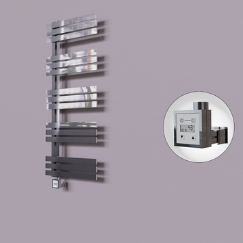 Radiva - Thames Dekoratif Elektrikli Havlupan 600x1200 Krom (KTX3 Termostat) 300W