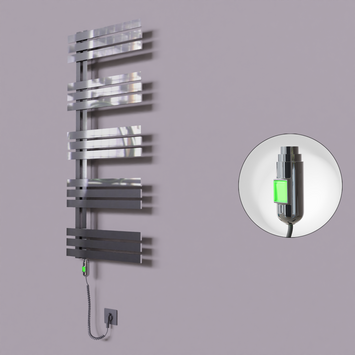 Radiva - Thames Dekoratif Elektrikli Havlupan 600x1200 Krom (On/Off Düğmeli) 300W