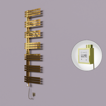 Radiva - Thames Dekoratif Elektrikli Havlupan 600x1800 Altın (KTX3 Termostat) 600W Spiral Kablolu