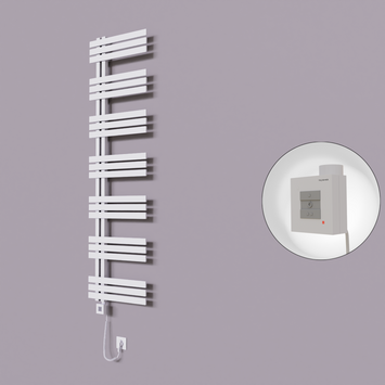 Radiva - Thames Dekoratif Elektrikli Havlupan 600x1800 Beyaz (KTX1 Termostat) 1000W Spiral Kablolu