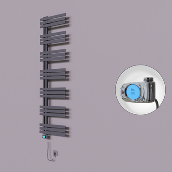 Radiva - Thames Dekoratif Elektrikli Havlupan 600x1800 Koyu Antrasit (Musa Termostat) 900W