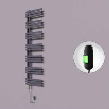 Radiva - Thames Dekoratif Elektrikli Havlupan 600x1800 Koyu Antrasit (On/Off Düğmeli) 900W