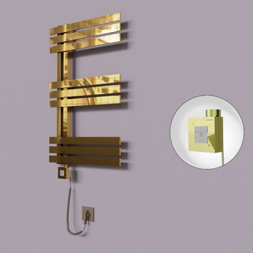 Radiva - Thames Dekoratif Elektrikli Havlupan 600x800 Altın (KTX1 Termostat) 200W Spiral Kablolu