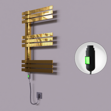  - Thames Dekoratif Elektrikli Havlupan 600x800 Altın (On/Off Düğmeli) 200W