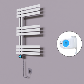 Radiva - Thames Dekoratif Elektrikli Havlupan 600x800 Beyaz (Musa Termostat) 300W