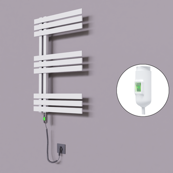 Radiva - Thames Dekoratif Elektrikli Havlupan 600x800 Beyaz (On/Off Düğmeli) 300W
