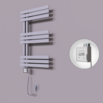 Radiva - Thames Dekoratif Elektrikli Havlupan 600x800 Gri (KTX3 Termostat) 300W Spiral Kablolu
