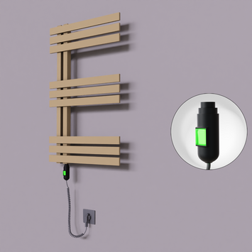 Radiva - Thames Dekoratif Elektrikli Havlupan 600x800 Kapuçino (On/Off Düğmeli) 300W