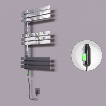 Radiva - Thames Dekoratif Elektrikli Havlupan 600x800 Krom (On/Off Düğmeli) 200W
