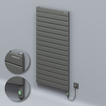 Radiva - Tip 10H Elektrikli Çelik Dekoratif Radyatör 1180x600 Antrasit (On/Off Düğmeli) 900W