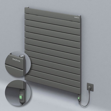 Radiva - Tip 10H Elektrikli Çelik Dekoratif Radyatör 884x800 Antrasit (On/Off Düğmeli) 900W
