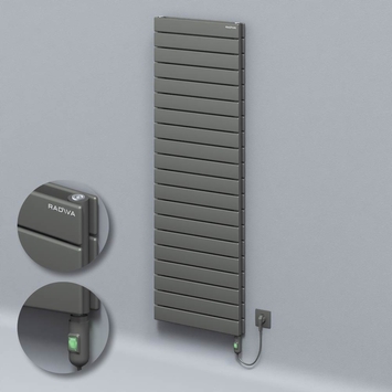  - Tip 20H Elektrikli Çelik Dekoratif Radyatör 1476x500 Antrasit (On/Off Düğmeli) 1200W