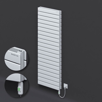 Radiva - Tip 21H Elektrikli Çelik Dekoratif Radyatör 1476x500 Beyaz (On/Off Düğmeli) 1500W
