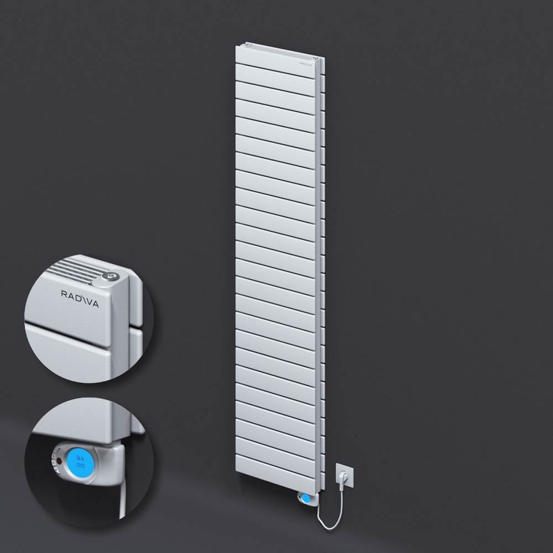 Tip 21H Elektrikli Çelik Dekoratif Radyatör 1772x400 Beyaz (Musa Termostat) 1200W