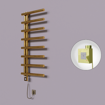 Radiva - Tuna Dekoratif Elektrikli Havlupan 500x1150 Altın (KTX1 Termostat) 300W Spiral Kablolu