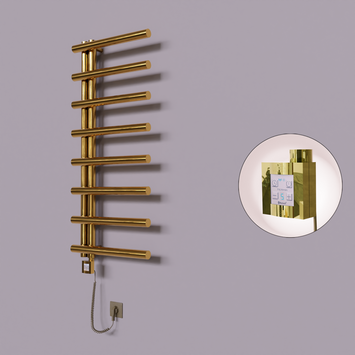 Radiva - Tuna Dekoratif Elektrikli Havlupan 500x1150 Altın (KTX4 Termostat) 300W Spiral Kablolu