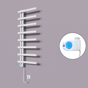 Radiva - Tuna Dekoratif Elektrikli Havlupan 500x1150 Beyaz (Musa Termostat) 300W