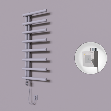 Radiva - Tuna Dekoratif Elektrikli Havlupan 500x1150 Gri (KTX1 Termostat) 300W Spiral Kablolu