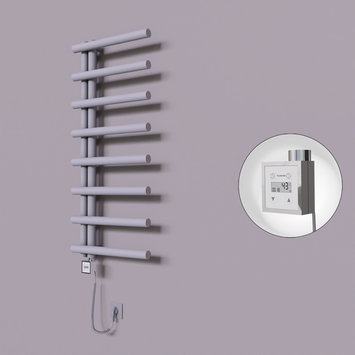 Radiva - Tuna Dekoratif Elektrikli Havlupan 500x1150 Gri (KTX3 Termostat) 300W Spiral Kablolu