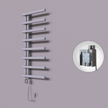 Radiva - Tuna Dekoratif Elektrikli Havlupan 500x1150 Gri (KTX4 Termostat) 300W Spiral Kablolu