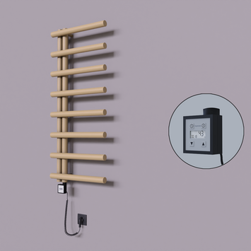 Radiva - Tuna Dekoratif Elektrikli Havlupan 500x1150 Kapuçino (KTX3 Termostat) 300W Spiral Kablolu