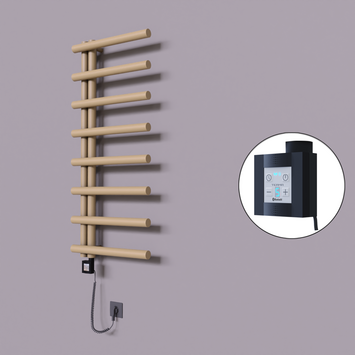 Radiva - Tuna Dekoratif Elektrikli Havlupan 500x1150 Kapuçino (KTX4 Termostat) 300W Spiral Kablolu