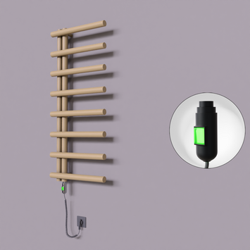 Radiva - Tuna Dekoratif Elektrikli Havlupan 500x1150 Kapuçino (On/Off Düğmeli) 300W