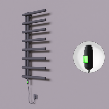 Radiva - Tuna Dekoratif Elektrikli Havlupan 500x1150 Koyu Antrasit (On/Off Düğmeli) 300W
