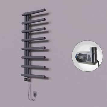 Radiva - Tuna Dekoratif Elektrikli Havlupan 500x1150 Koyu Antrasit (Thesis Termostat) 300W