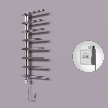 Radiva - Tuna Dekoratif Elektrikli Havlupan 500x1150 Krom (KTX3 Termostat) 300W Spiral Kablolu