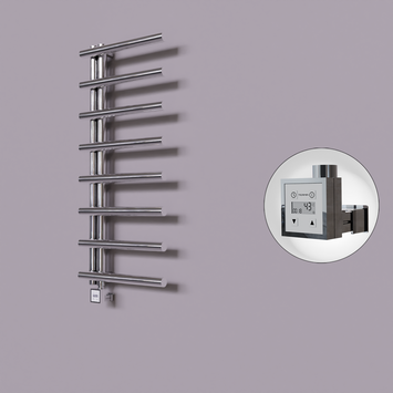 Radiva - Tuna Dekoratif Elektrikli Havlupan 500x1150 Krom (KTX3 Termostat) 300W