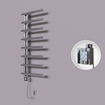 Radiva - Tuna Dekoratif Elektrikli Havlupan 500x1150 Krom (KTX4 Termostat) 300W Spiral Kablolu