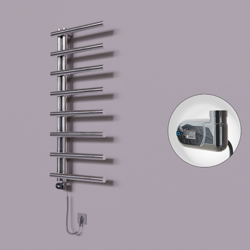 Radiva - Tuna Dekoratif Elektrikli Havlupan 500x1150 Krom (Thesis Termostat) 300W