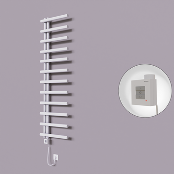 Radiva - Tuna Dekoratif Elektrikli Havlupan 500x1750 Beyaz (KTX1 Termostat) 600W Spiral Kablolu