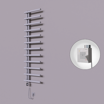 Radiva - Tuna Dekoratif Elektrikli Havlupan 500x1750 Gri (KTX1 Termostat) 600W Spiral Kablolu