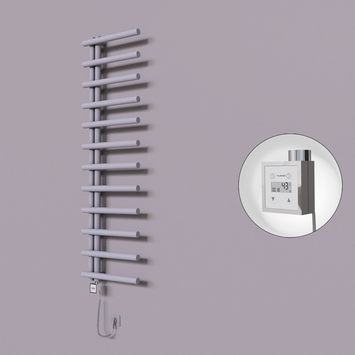 Radiva - Tuna Dekoratif Elektrikli Havlupan 500x1750 Gri (KTX3 Termostat) 600W Spiral Kablolu